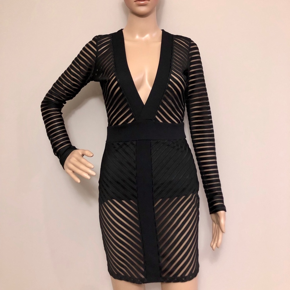 Fashion Nova Long Sleeve Mini Dress Black, WOO